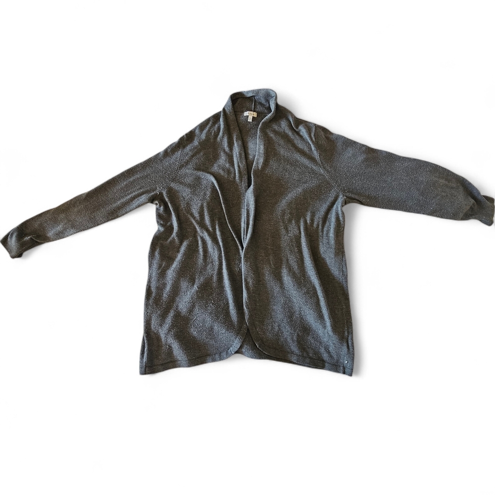 Ella Moss 2X Open Front Gray Cardigan Sweater • Soft Knit Lightweight Layer